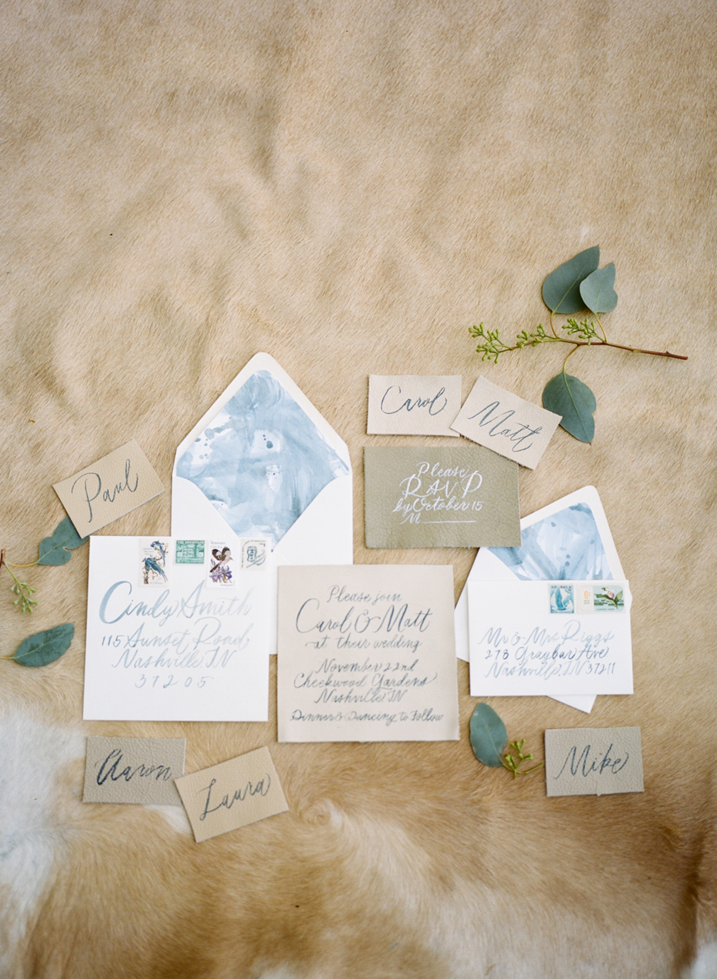 Hand-painted envelope liners,
Koby Brown Photography,
Tennessee Wedding Photographer,
Rachel and Johnny